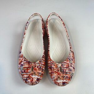 Crocs Women's Olivia II Striped Floral Flat Size 7